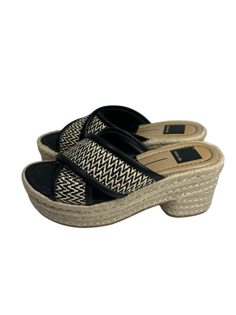 DOLCE VITA Eldora Women's 7.5 Platform Espadrille Heel Cross Strap Sandal